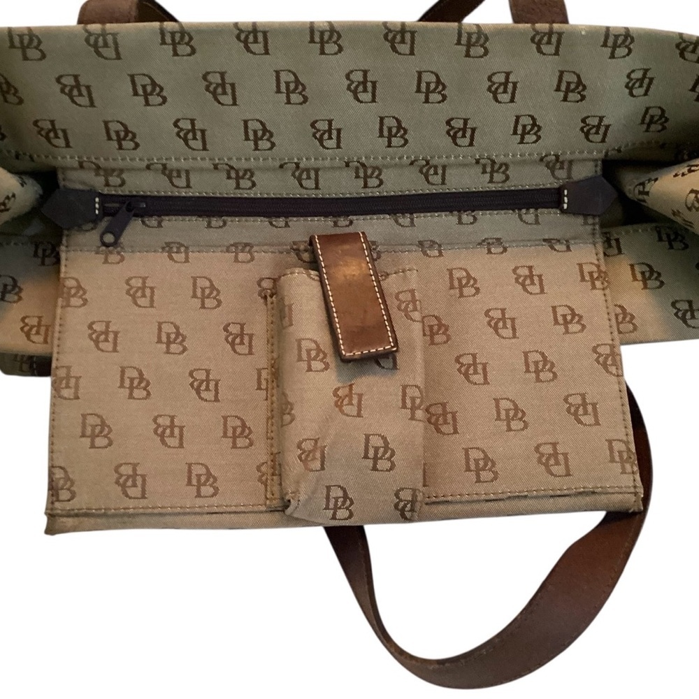 Dooney & Bourke Monogram Canvas Tote Bag with Leather Trim - Picture 5 of 7
